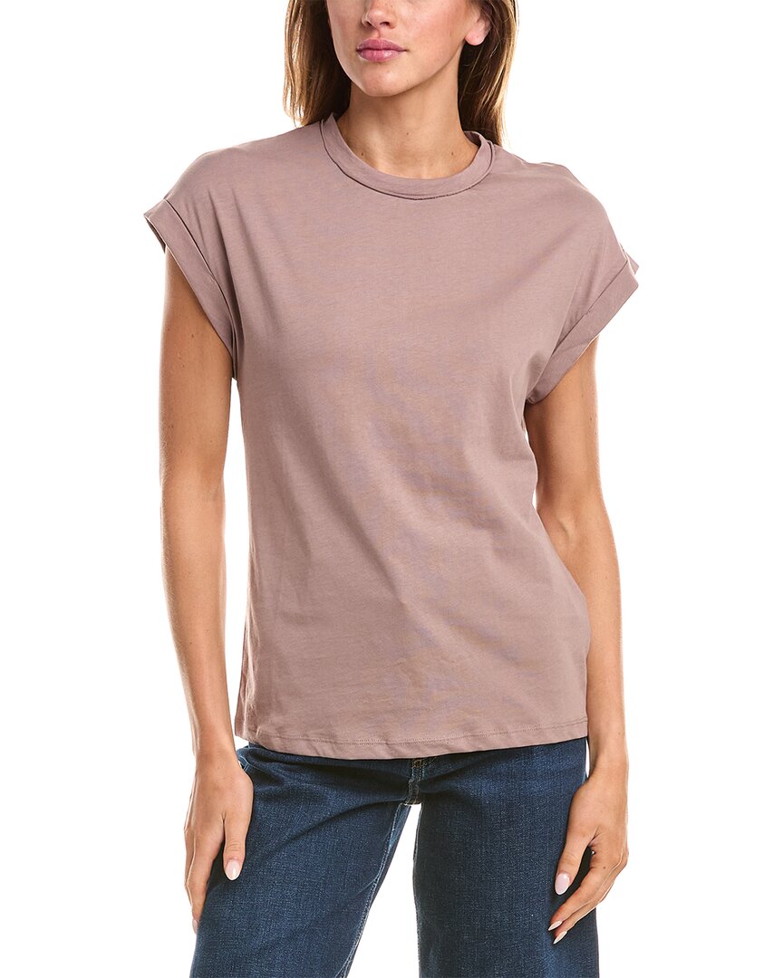 Reiss Trisa Crew Neck T Shirt In Brown