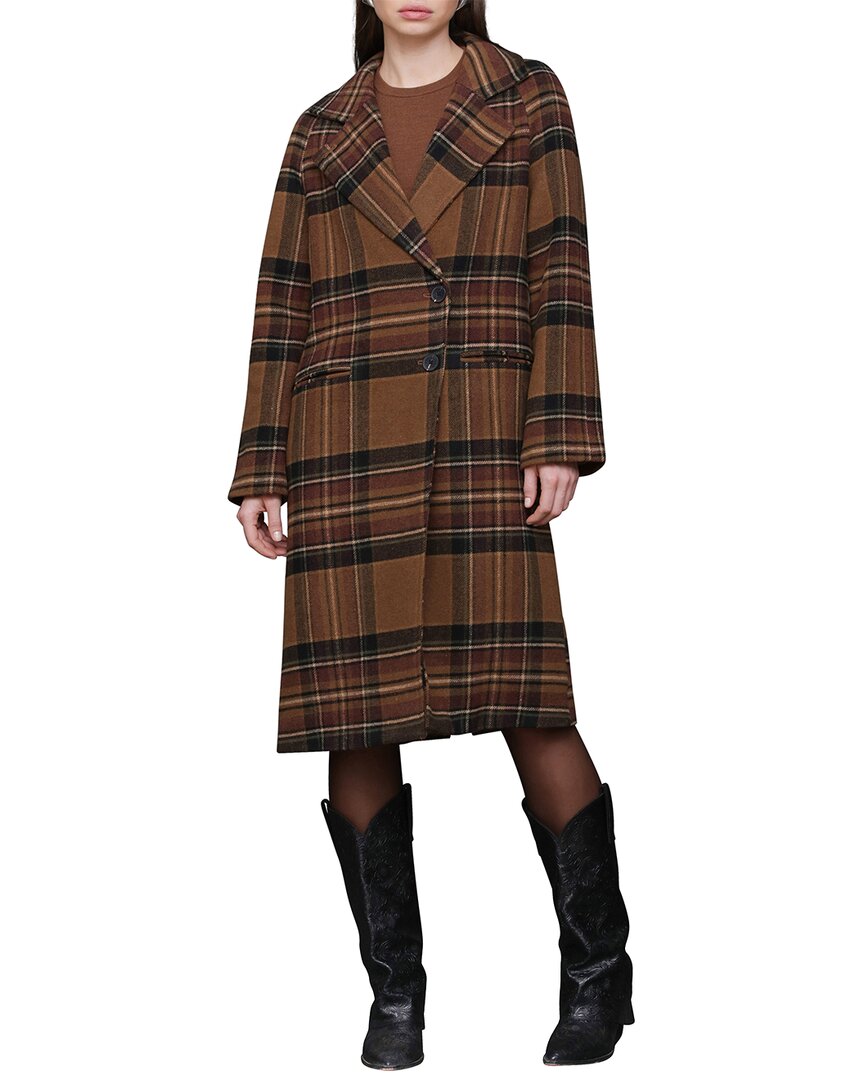 Avec Les Filles Relaxed Double Face Walker Coat In Brown