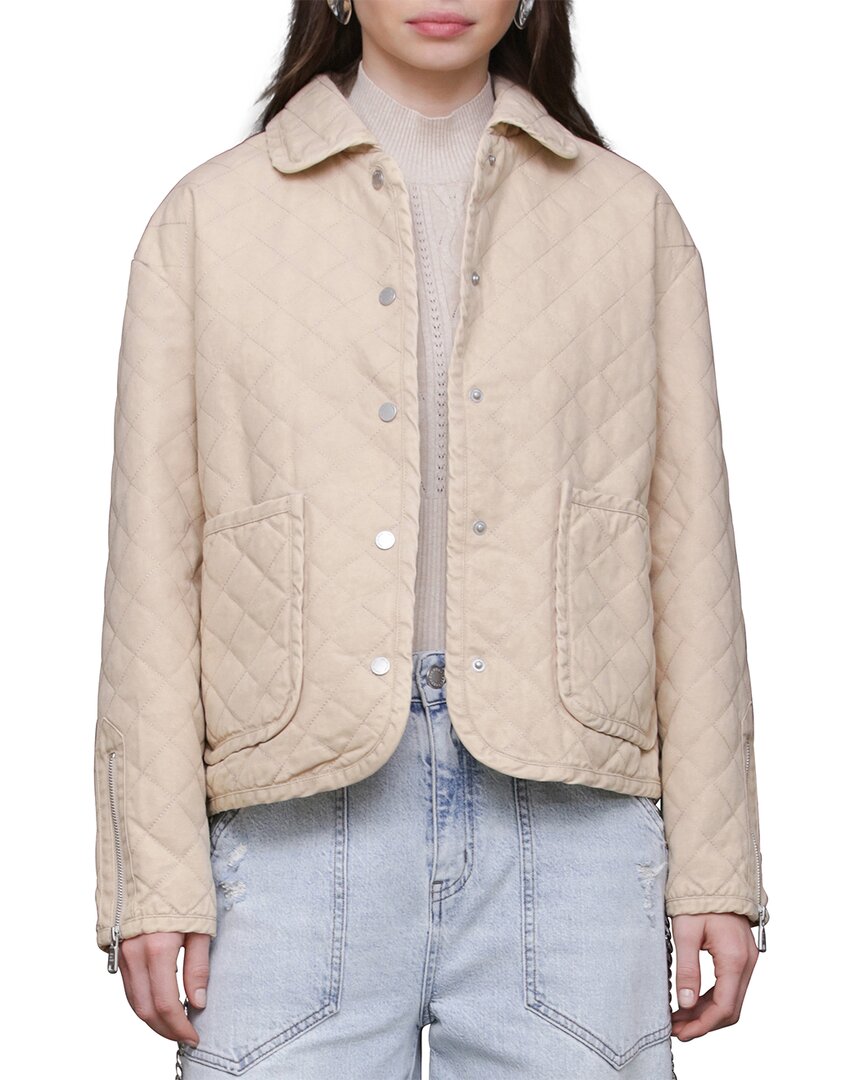 Avec Les Filles Diamond Quilted Cotton Jacket In Neutral