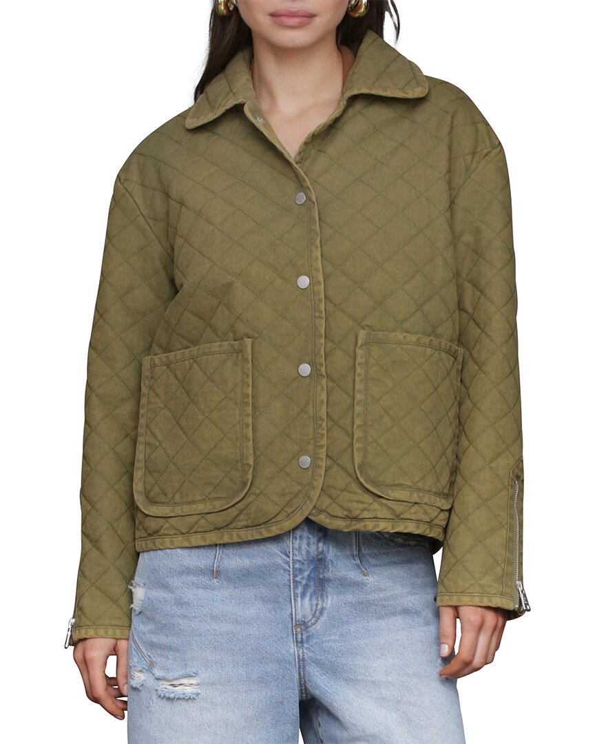 Avec Les Filles Diamond Quilted Jacket In Green