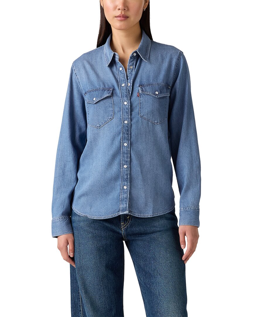 Levi's Iconic Lightweight Western Shirt In Blue
