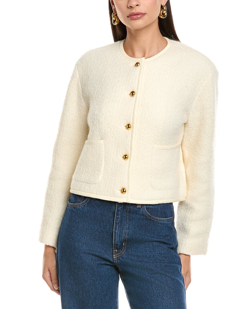 Lyra & Co Wool-blend Cardigan In White