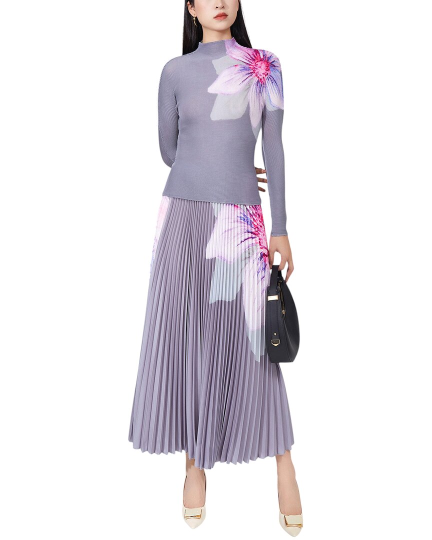 Linda Charm 2pc Blouse & Skirt Set In Purple