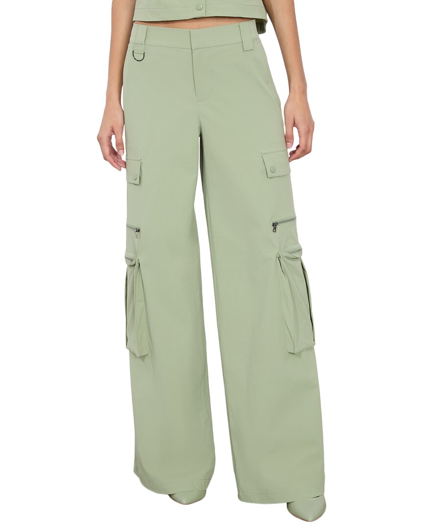 Alice And Olivia Sara Mr. Baggy Wide Leg Cargo Jean In Green