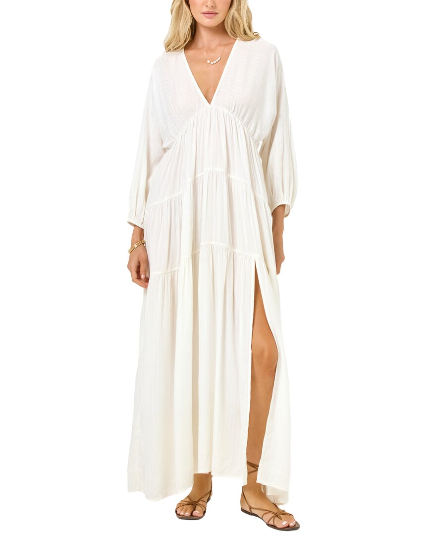 L*space Lspace Eterna Tiered Cover-up Maxi Dress In White