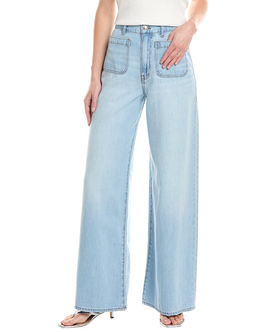 Madewell Patch Pocket Ahern Wash Super Wide Leg Jean In Blue