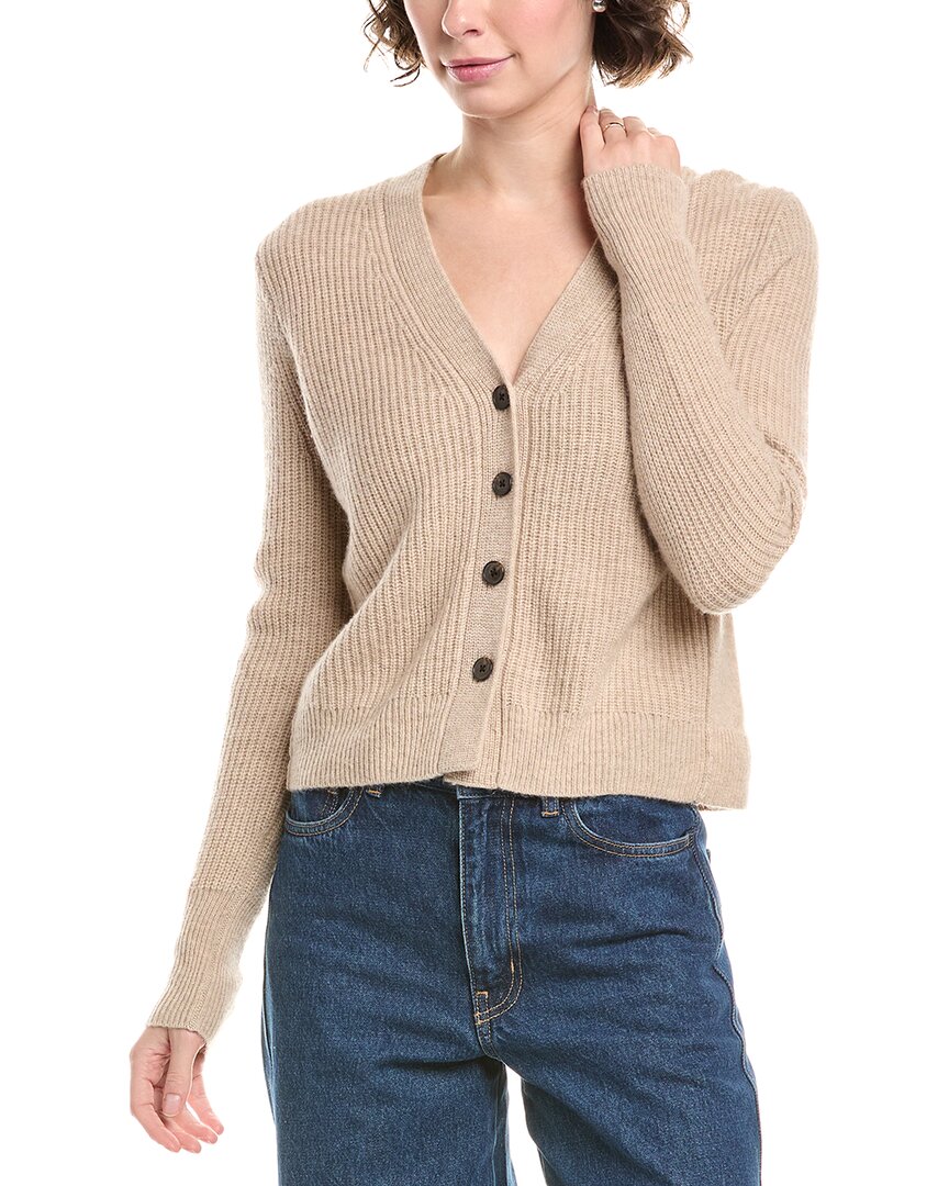 Madewell Newbury Shrunken Wool & Cashmere-blend Cardigan In Neutral