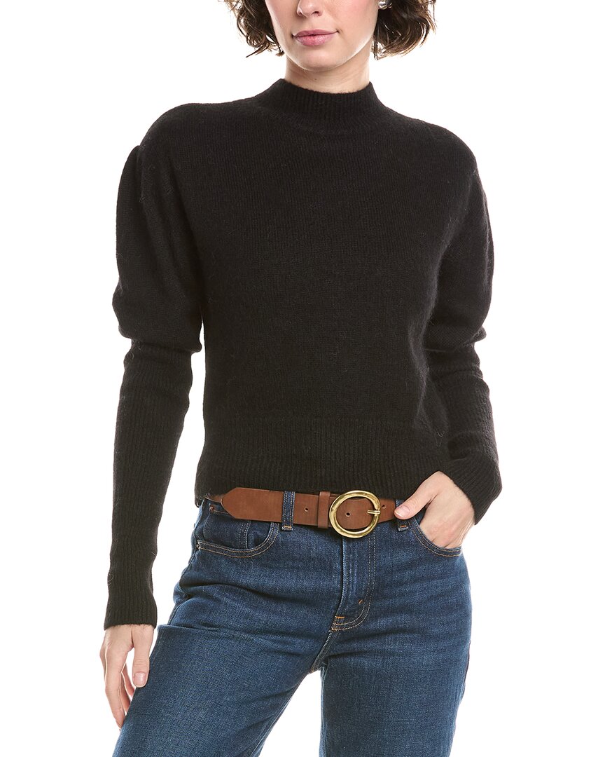 Madewell Lightweight Juliette Puff Sleeve Alpaca-blend Sweater In Black