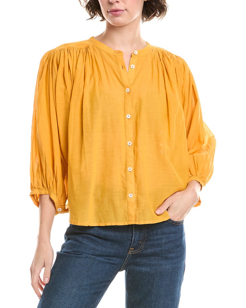 Madewell Balloon Sleeve Top In Yellow