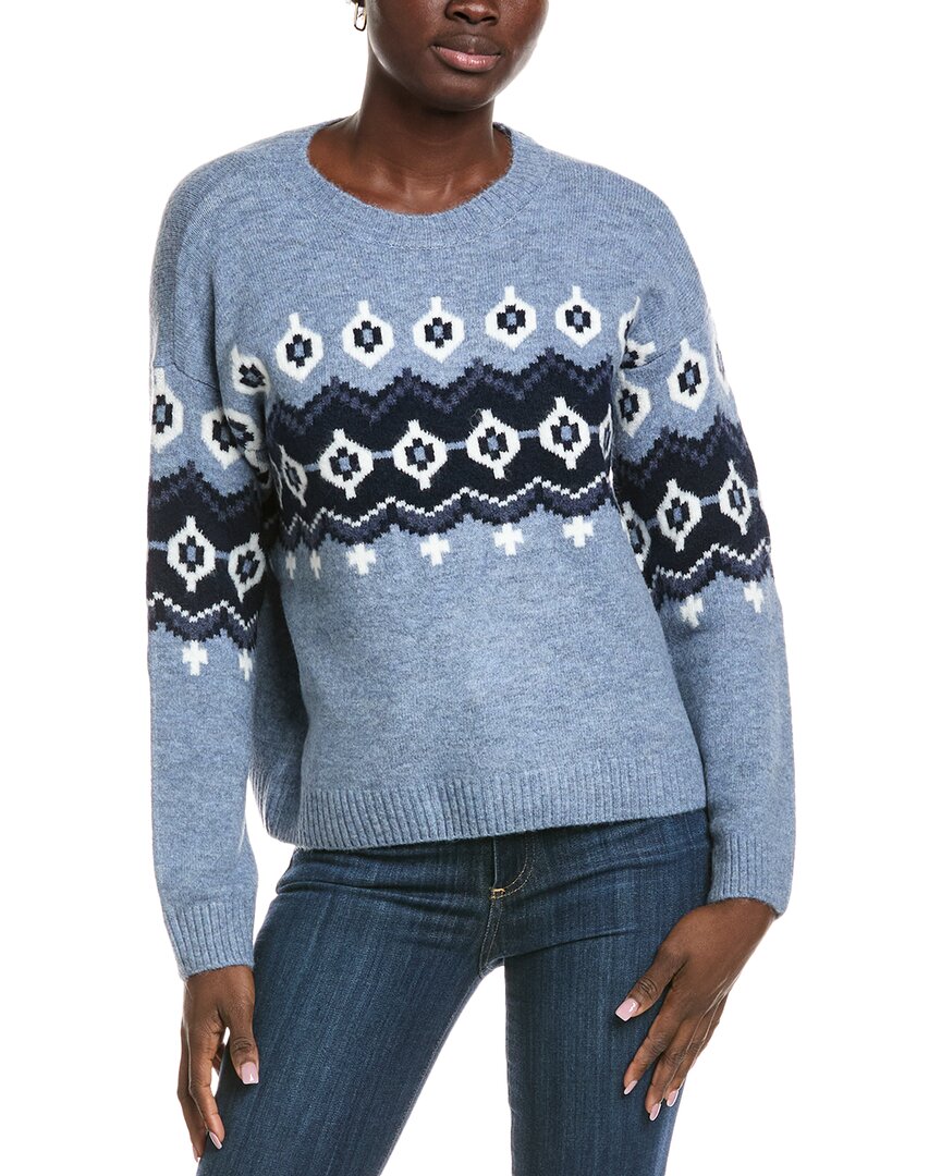Vince Camuto Fairisle Raglan Sweater In Blue