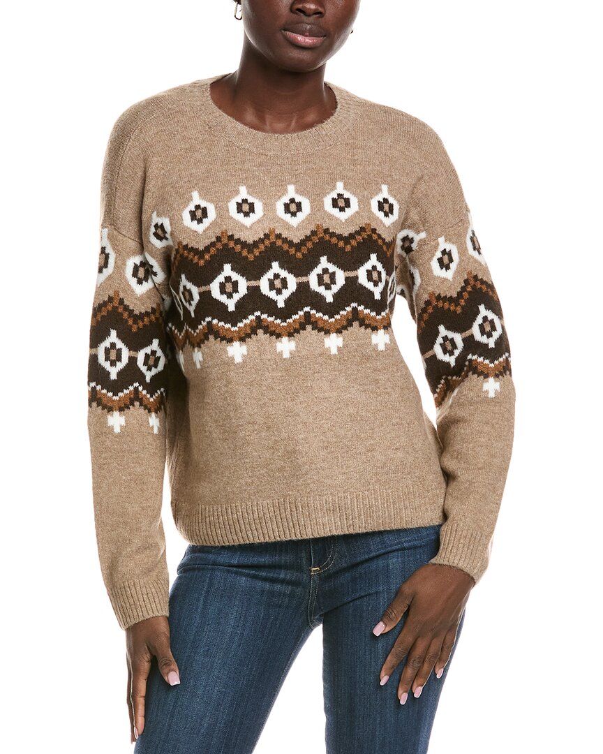 Vince Camuto Fairisle Raglan Sweater In Gold