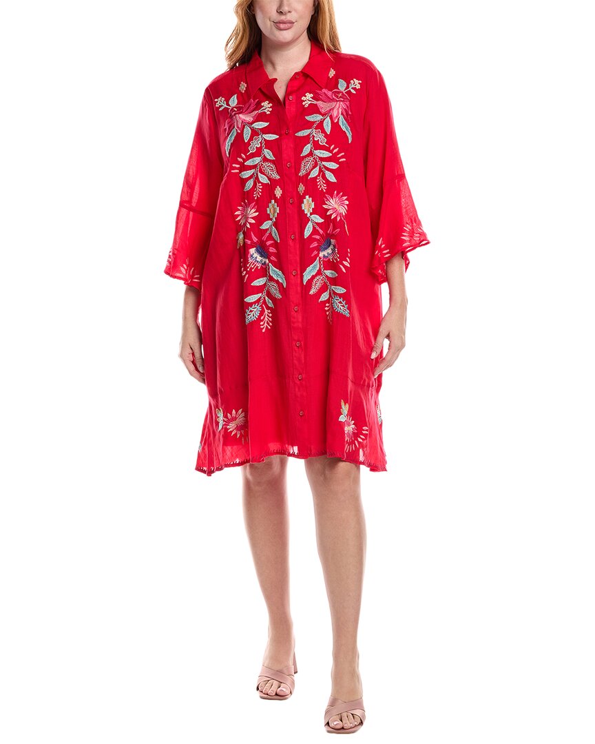 Johnny Was Plus Slip Dress In Red