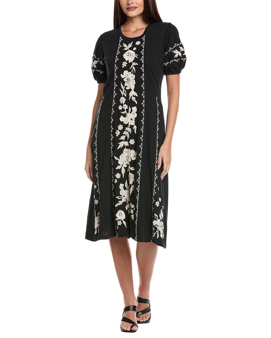 Johnny Was Seamed Knit Dress Camille In Black In Black