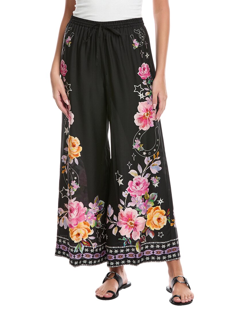 Johnny Was Petite Frankie Easy Silk-blend Pant In Black