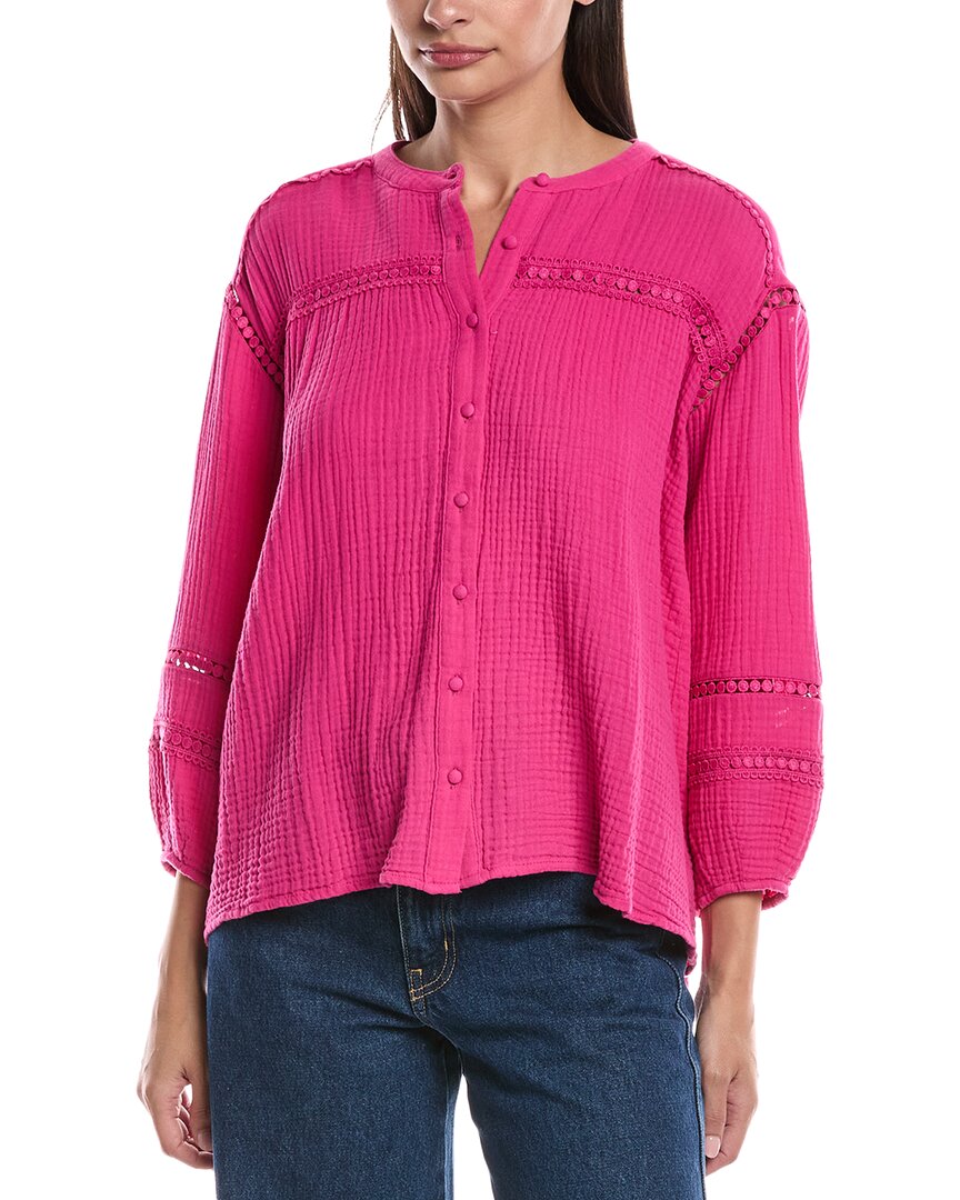 Johnny Was Button-down Blouse In Pink