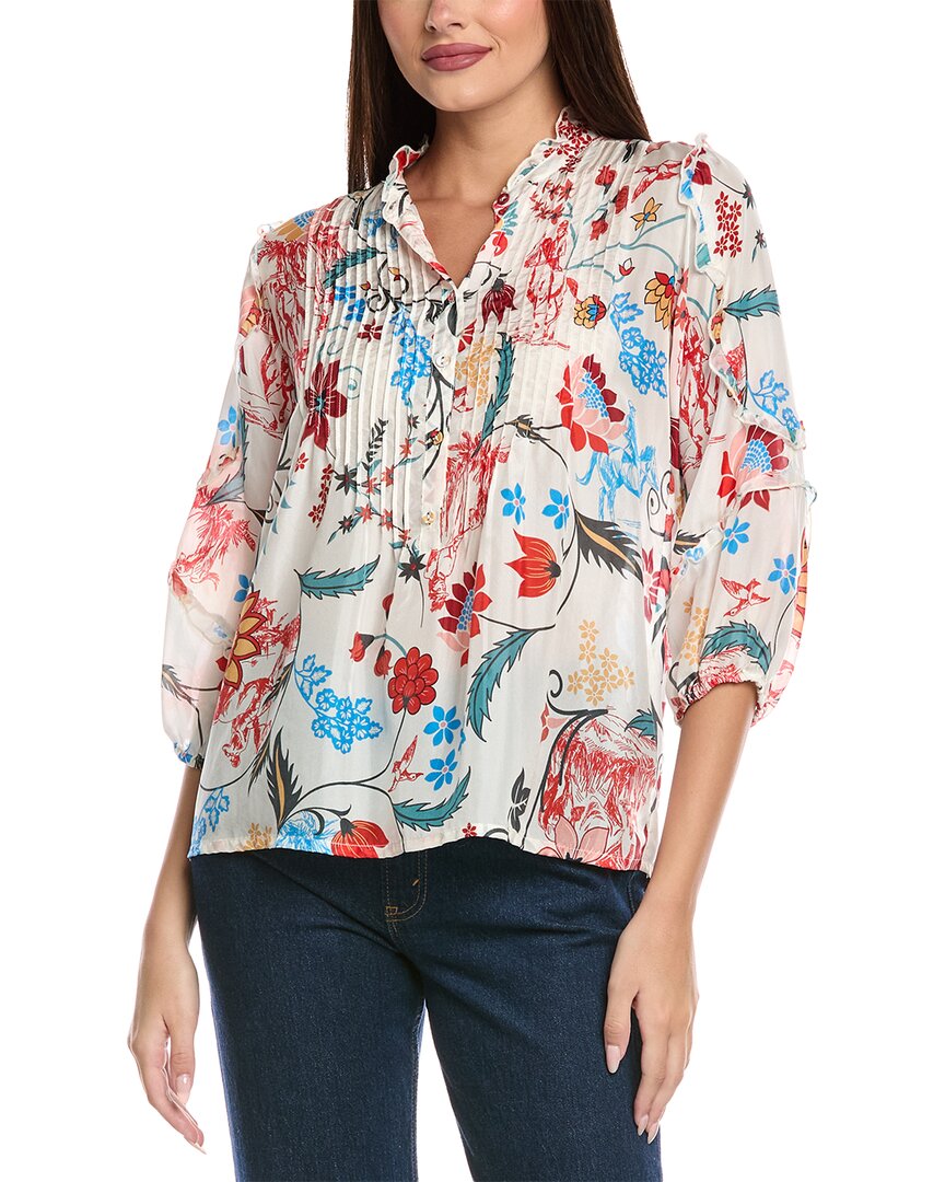 Johnny Was Zeeland Silk Blouse In Multi