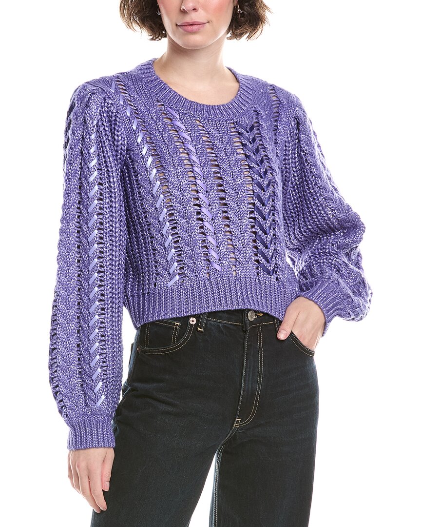 Cinq À Sept Nayara Cropped Pullover In Purple