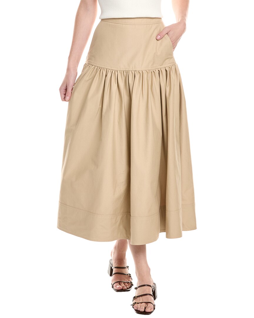 Cinq À Sept Cinq A Sept Brushed Twill Ryan Skirt In Neutral