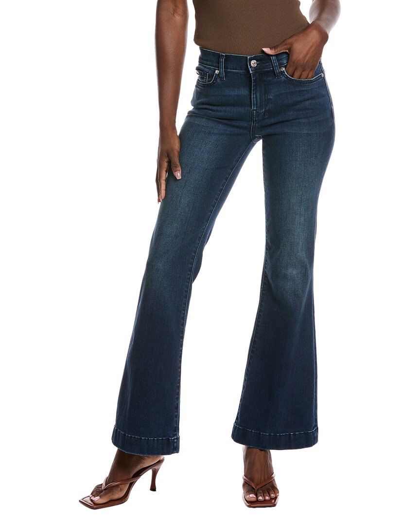 7 For All Mankind Dojo Tailorless Hazelnut Kick Flare Jean In Blue