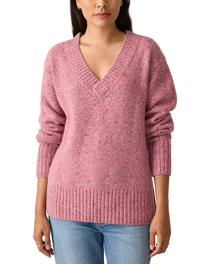 Faherty Driftwood Donegal Wool-blend Sweater In Pink