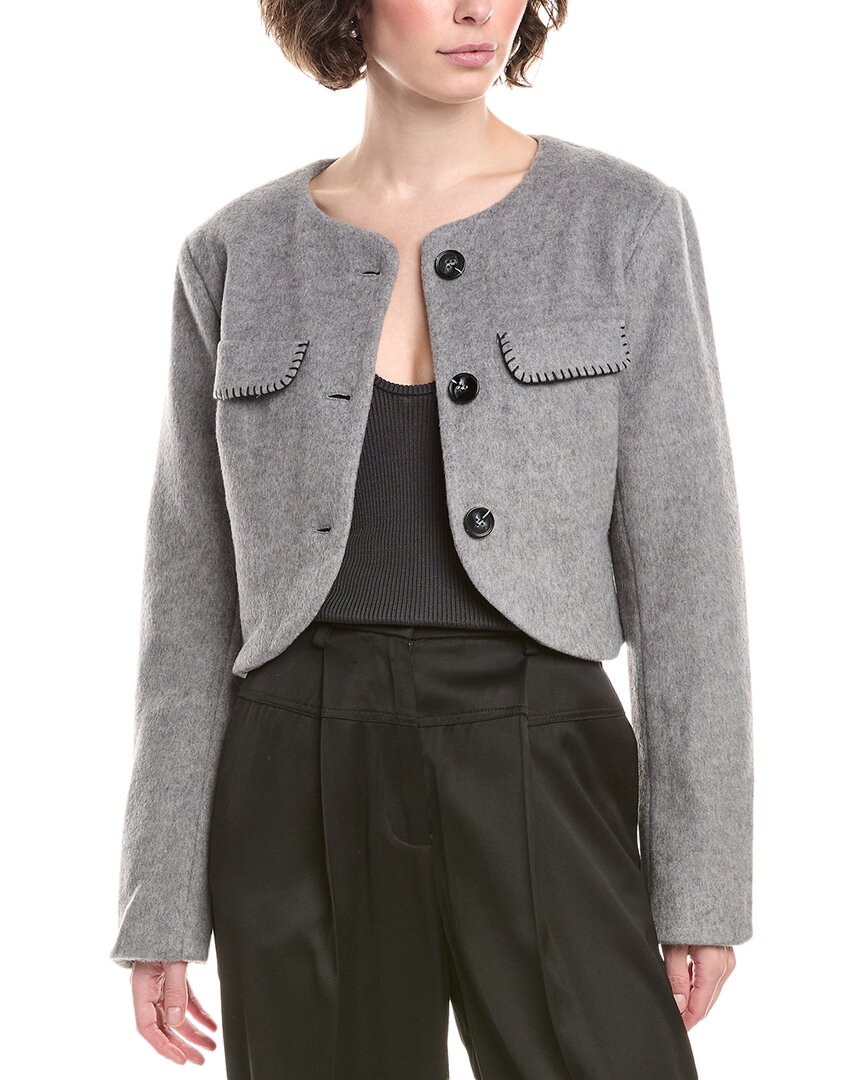 4th & Reckless Mable Wool-blend Cardigan In Gray