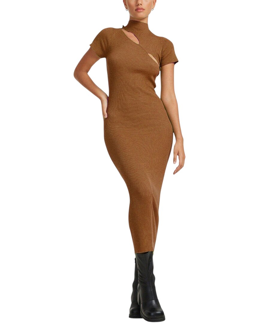 Bella Desert Midi Dress In Brown