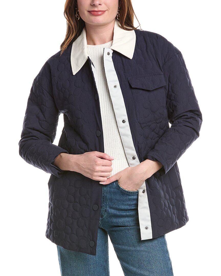 Nvlt Floral Embossed Quilted Jacket In Blue