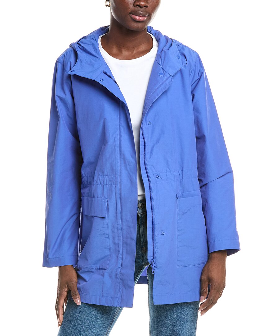 Eileen Fisher Cotton Blend Jacket In Blue