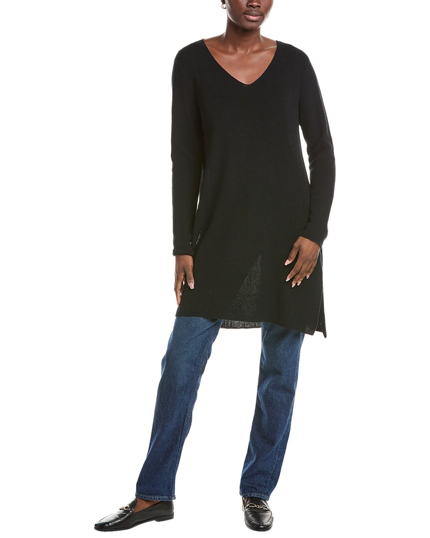 Eileen Fisher V Neck Tunic In Black