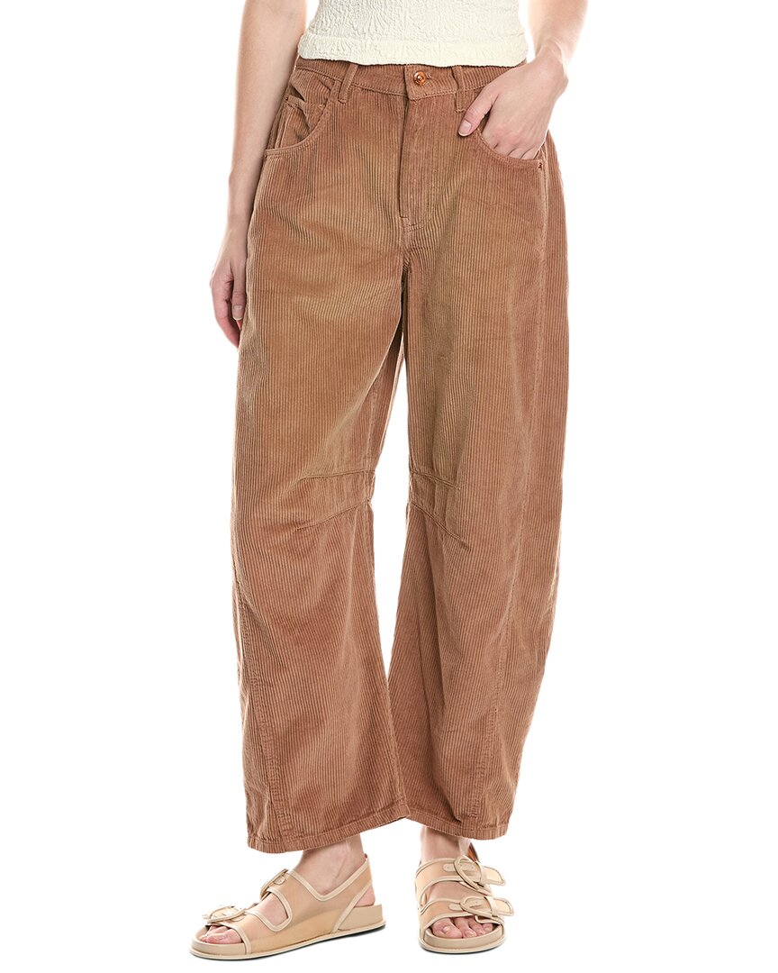 Free People Good Luck Corduroy Emperador Barrel Jean In Brown