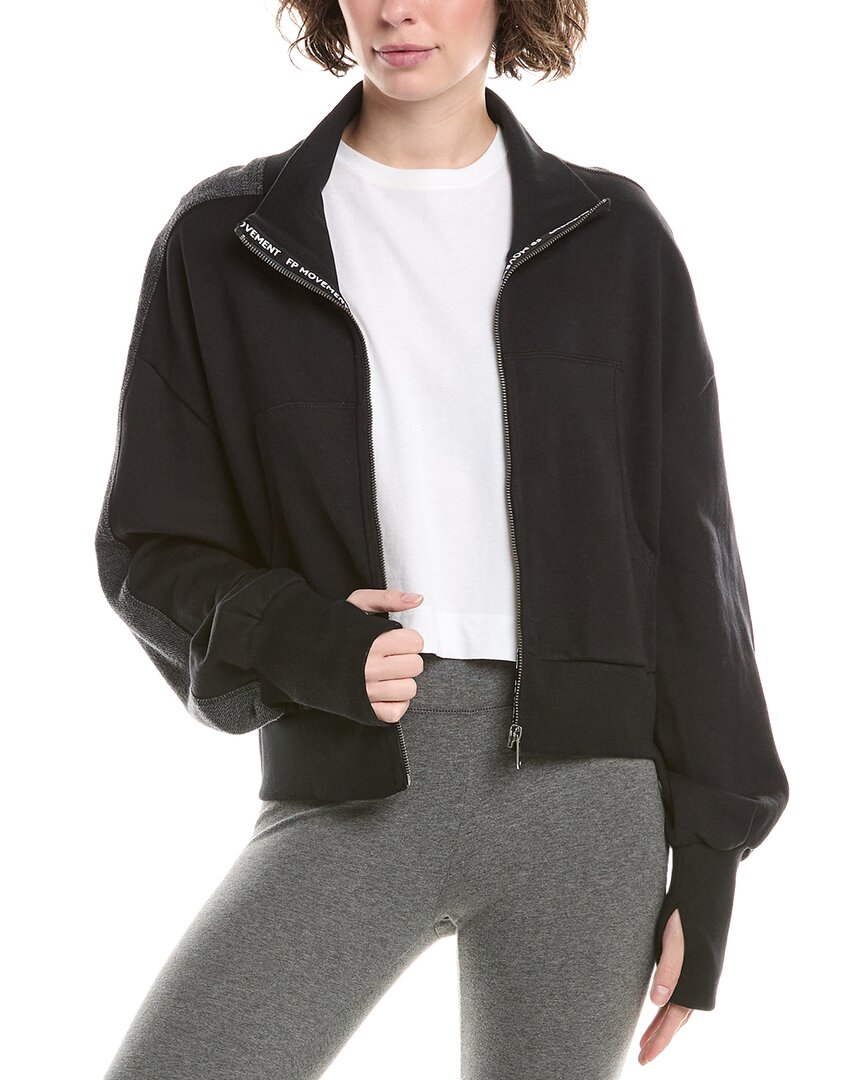 Free People Movement High Jump Zip-up Jacket In Black