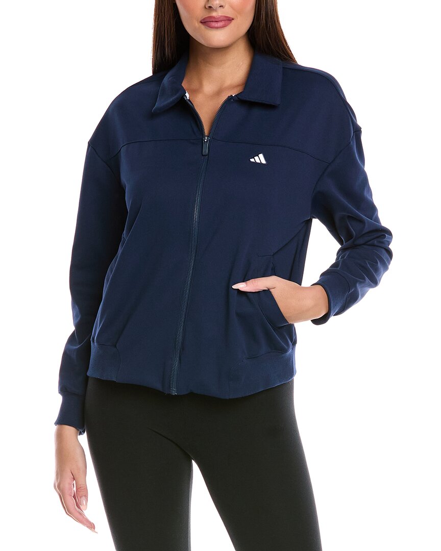 Adidas Originals Adidas Go-to Twist Knit Jacket In Blue