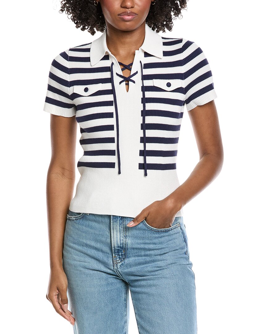 Laundry By Shelli Segal Tie Front Sweater In Blue