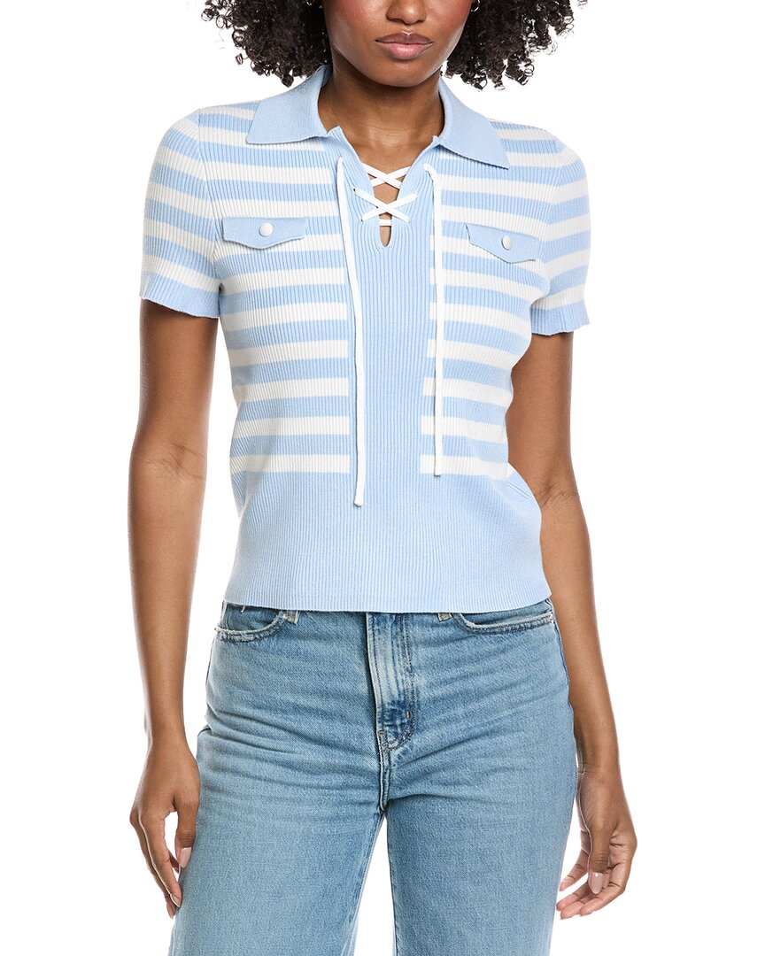 Laundry By Shelli Segal Tie Front Sweater In Blue