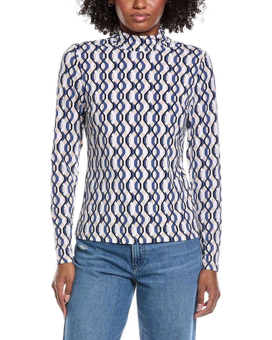 Laundry By Shelli Segal Long Sleeve Mock Neck Top In Multi