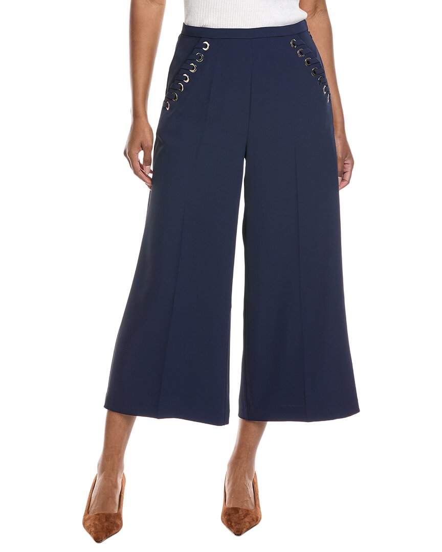 Laundry By Shelli Segal Grommet Lacing Culotte In Navy