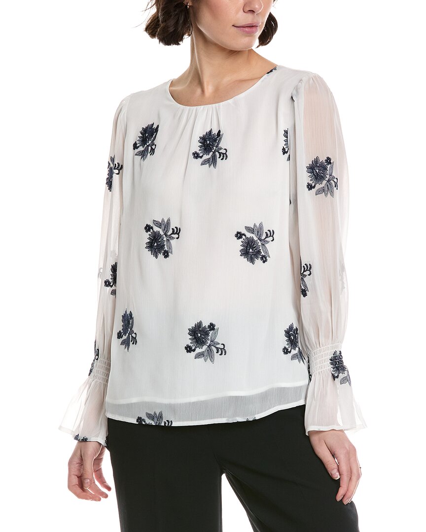 Cece Smocked Cuff Blouse In Multi