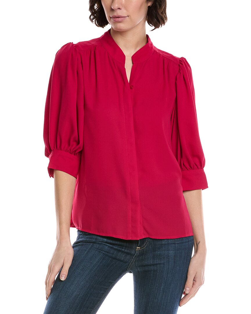 Cece Pintuck Blouse In Red