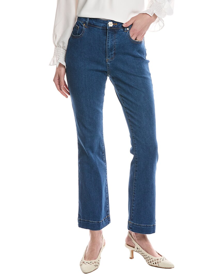 Cece Fit & Flare Denim Pant In Blue