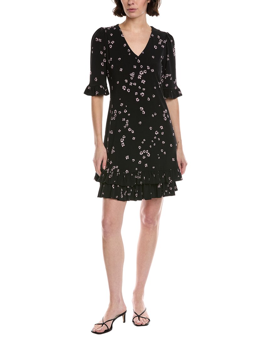 Cece Ruffle Hem Mini Dress In Black