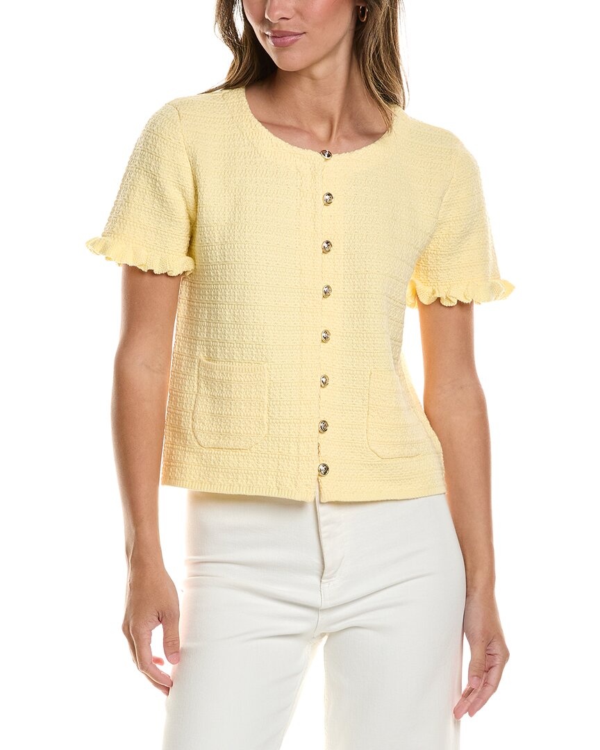 Cece Sweater Jacket In Yellow