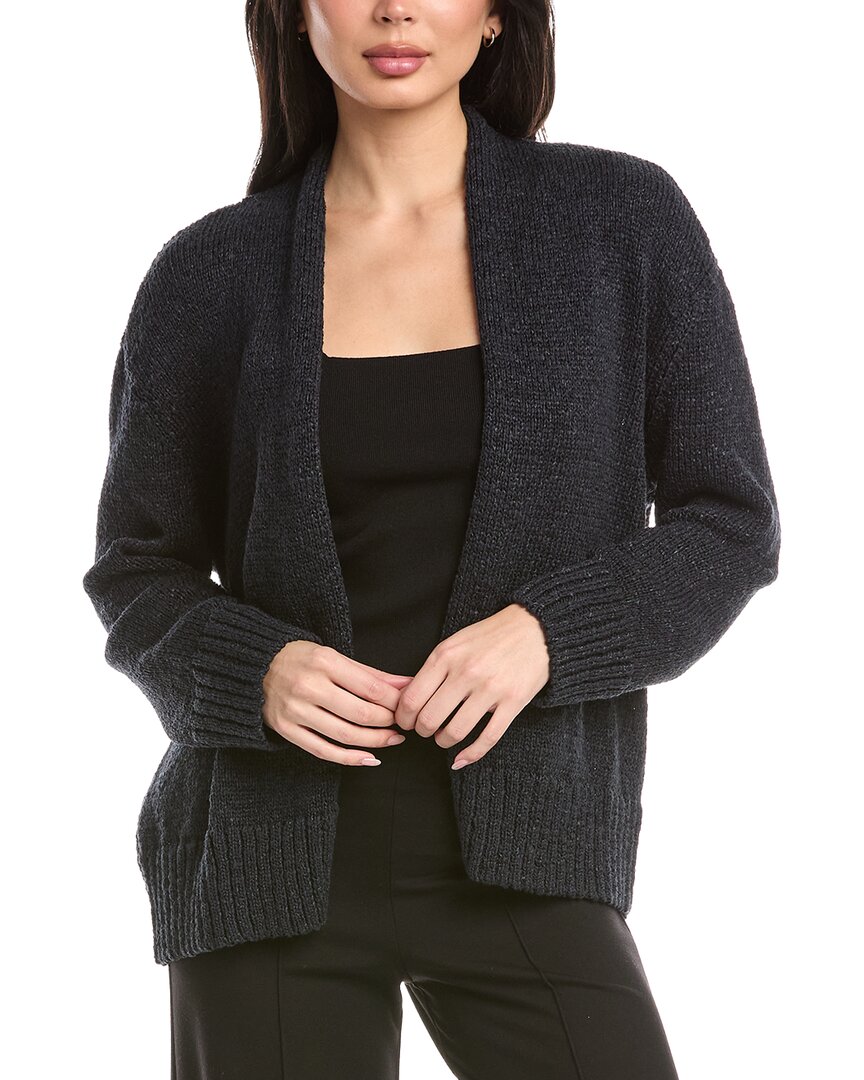 St John St. John Relaxed Shawl Collar Cardigan In Navy