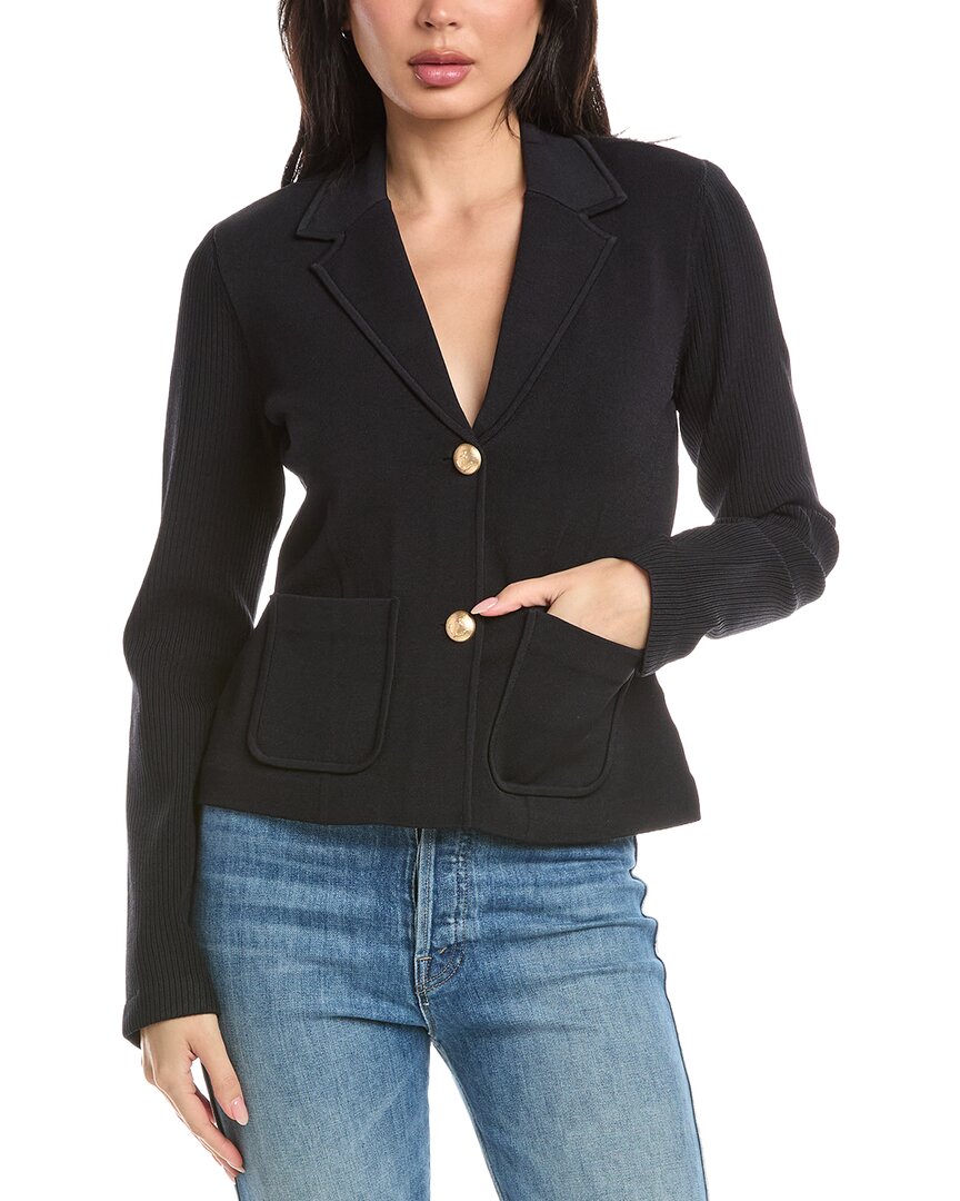 St John St. John Fitted Knit Jacket In Black
