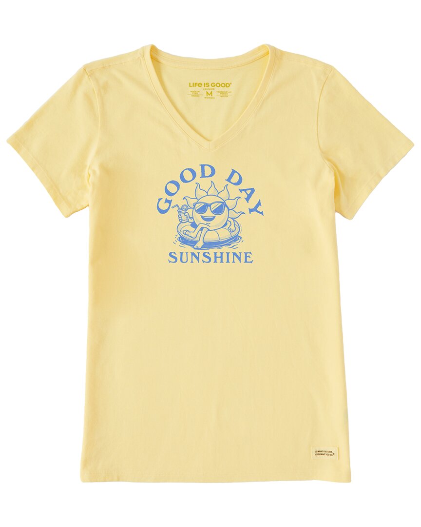 Life Is Good Crusher V-neck T-shirt In Yellow