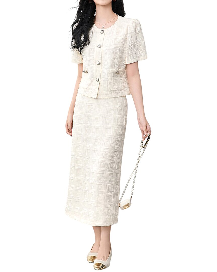 Monique Lagarde 2pc Top & Skirt Set In Neutral