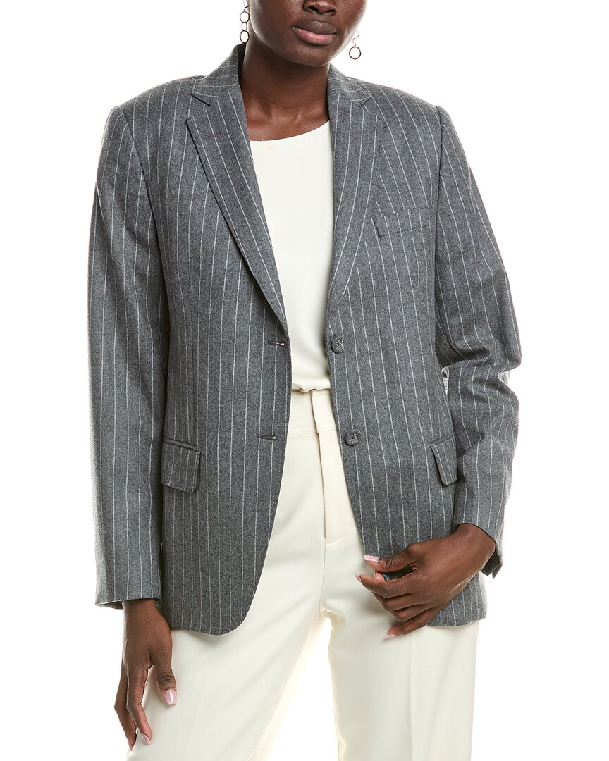 Officine Generale Charlene Chalkstripe Wool Blazer In Gray