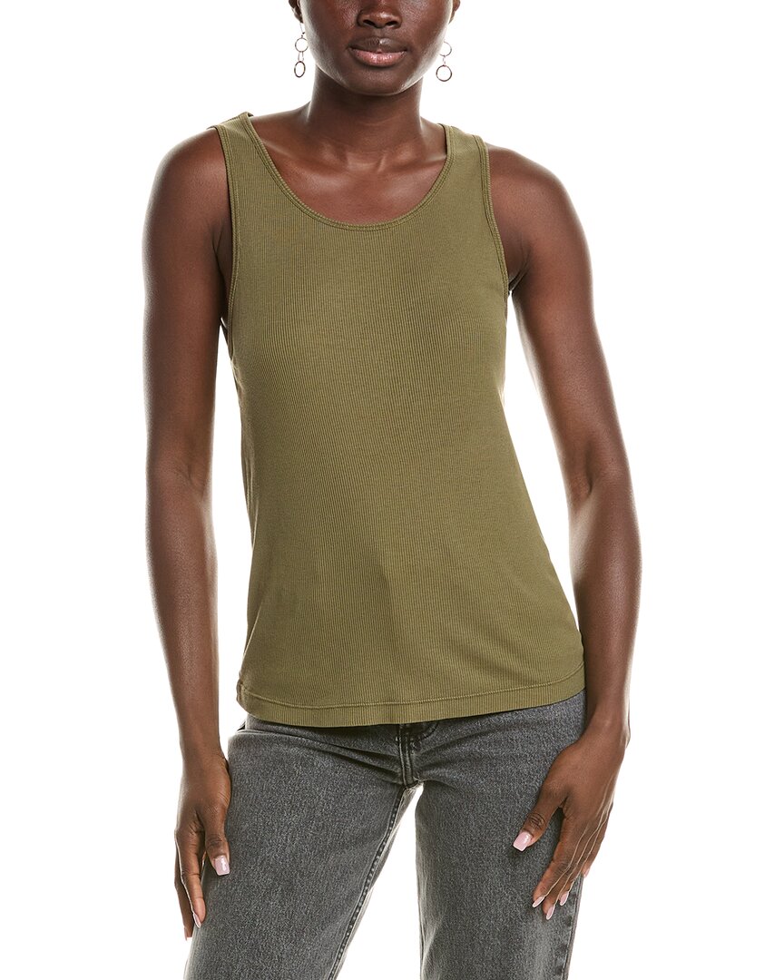 Officine Generale Tatiana Rib Garment-dyed Tank In Green