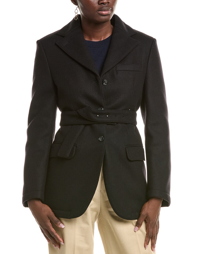 Officine Generale Erica Padded Wool-blend Jacket In Black