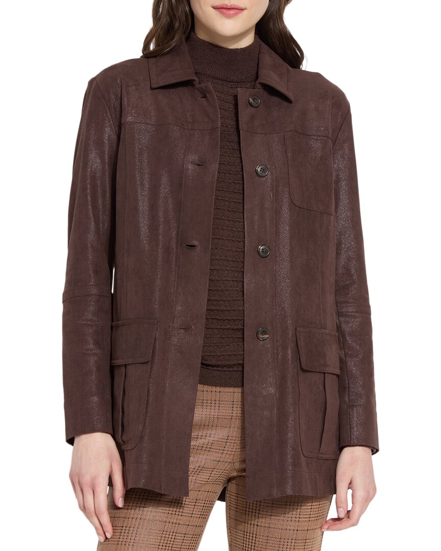 Lyssé New York Lysse New York Utilitarian Lora Suede Jacket In Brown