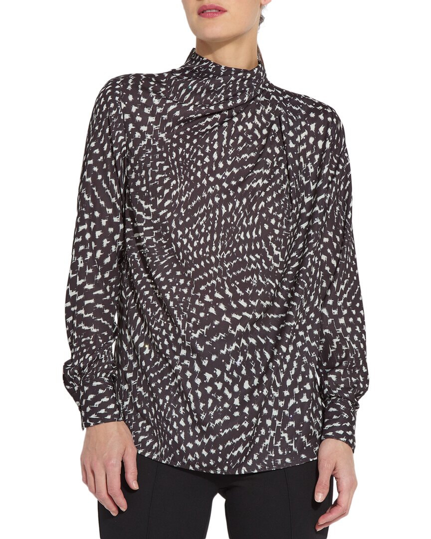 Lyssé New York Lysse New York Topacio Embellished High Neck Blouse In Brown